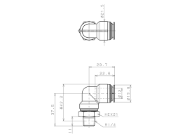 KL12-02-1 Đầu nối nhanh cong 90 độ PISCO kl12 02 1
