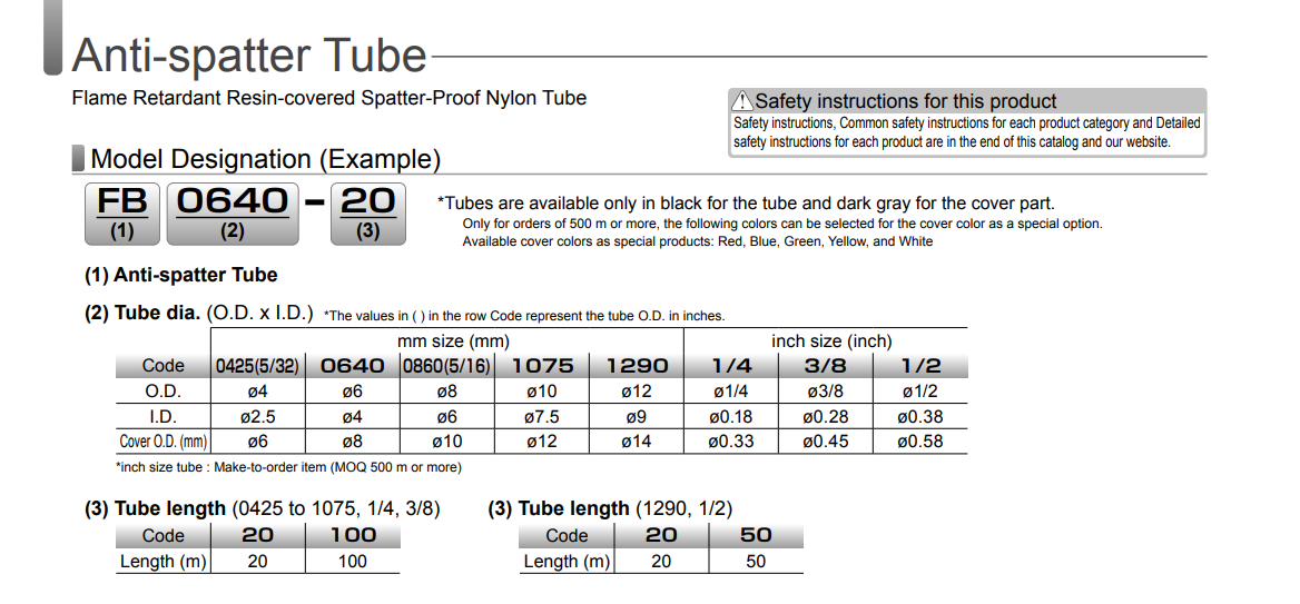 FB0860-100 Ống nối tráng chống bắn tóe PISCO fb0860 100