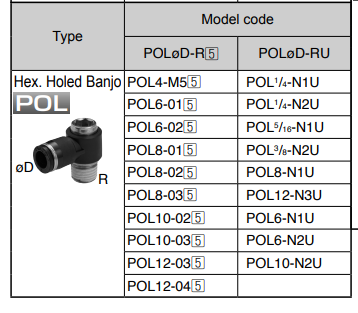 POL10-02, POL10-02-C, POL10-02W Đầu nối khí nén cong khớp nối khuỷu tay PISCO pol10 02 pol10 02 c pol10 02w 1