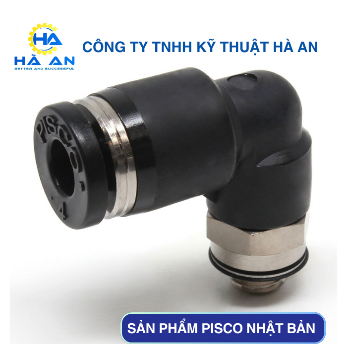 PL4-M5 Đầu nối khí nén cong ống 4mm ren ngoài 5mm PISCO pl4 m5 pisco 1